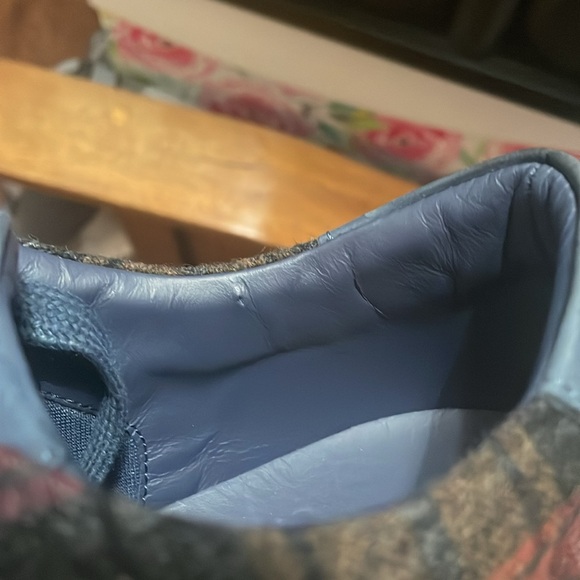 💖 GREATS Brooklyn The Royale Blue/Red Plaid Suede & Wool Sneakers - Picture 9 of 9